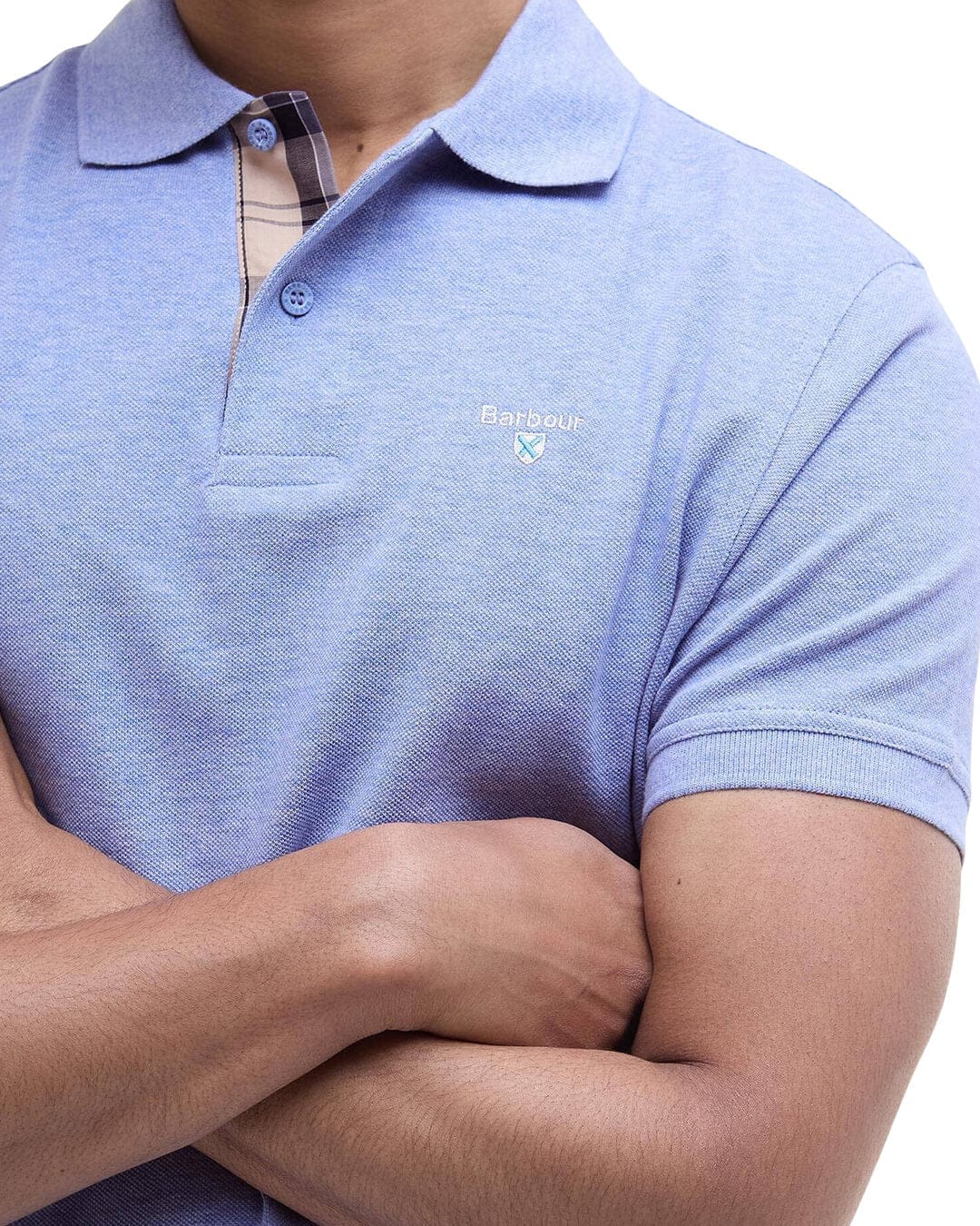 Barbour Polo Shirts Barbour Sky Tartan Pique Polo