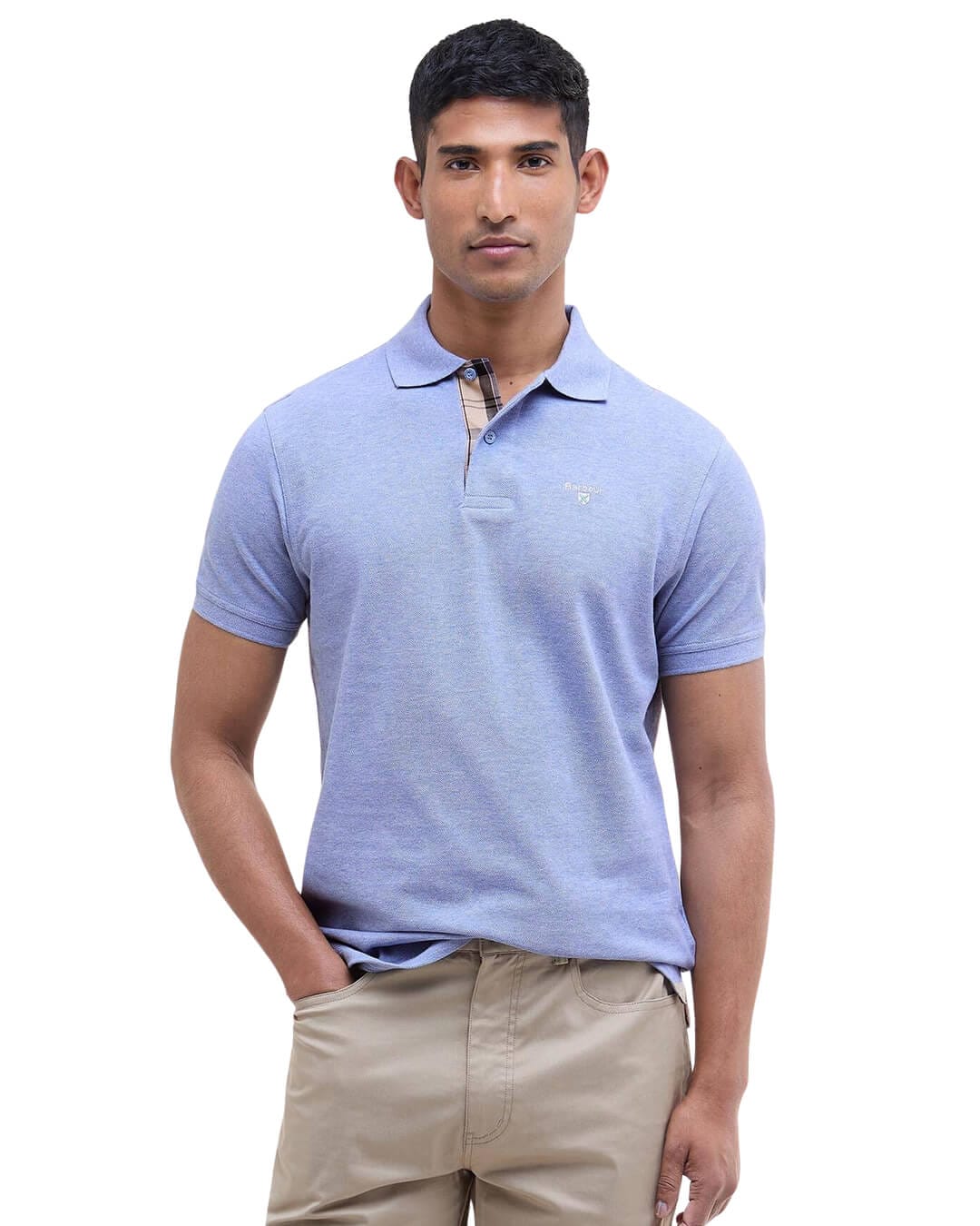 Barbour Polo Shirts Barbour Sky Tartan Pique Polo