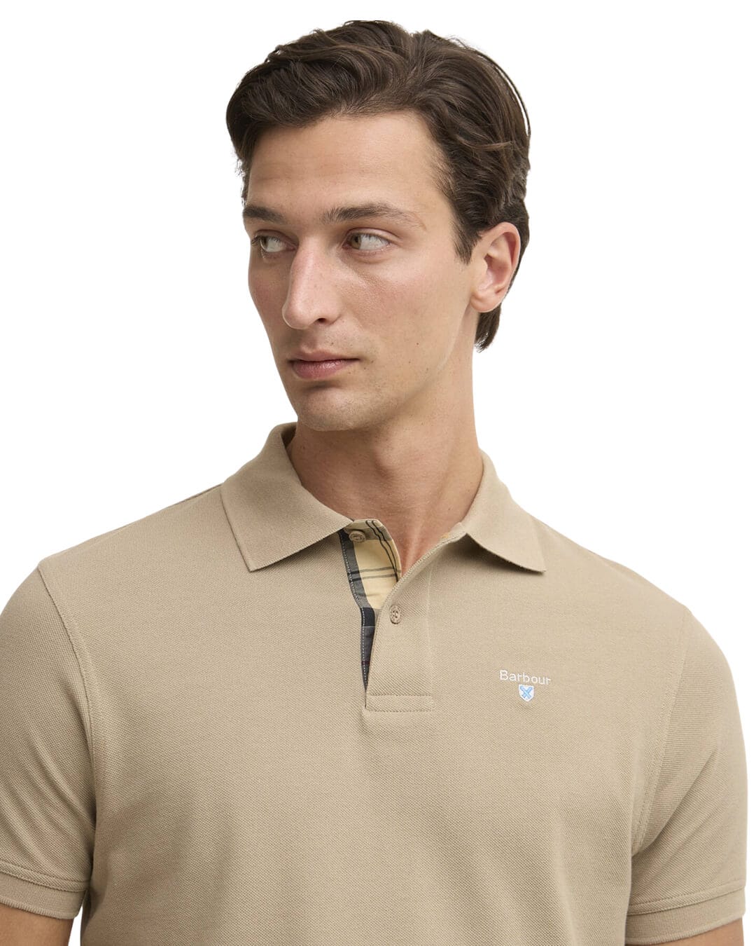 Barbour Polo Shirts Barbour Stone Tartan Pique Polo