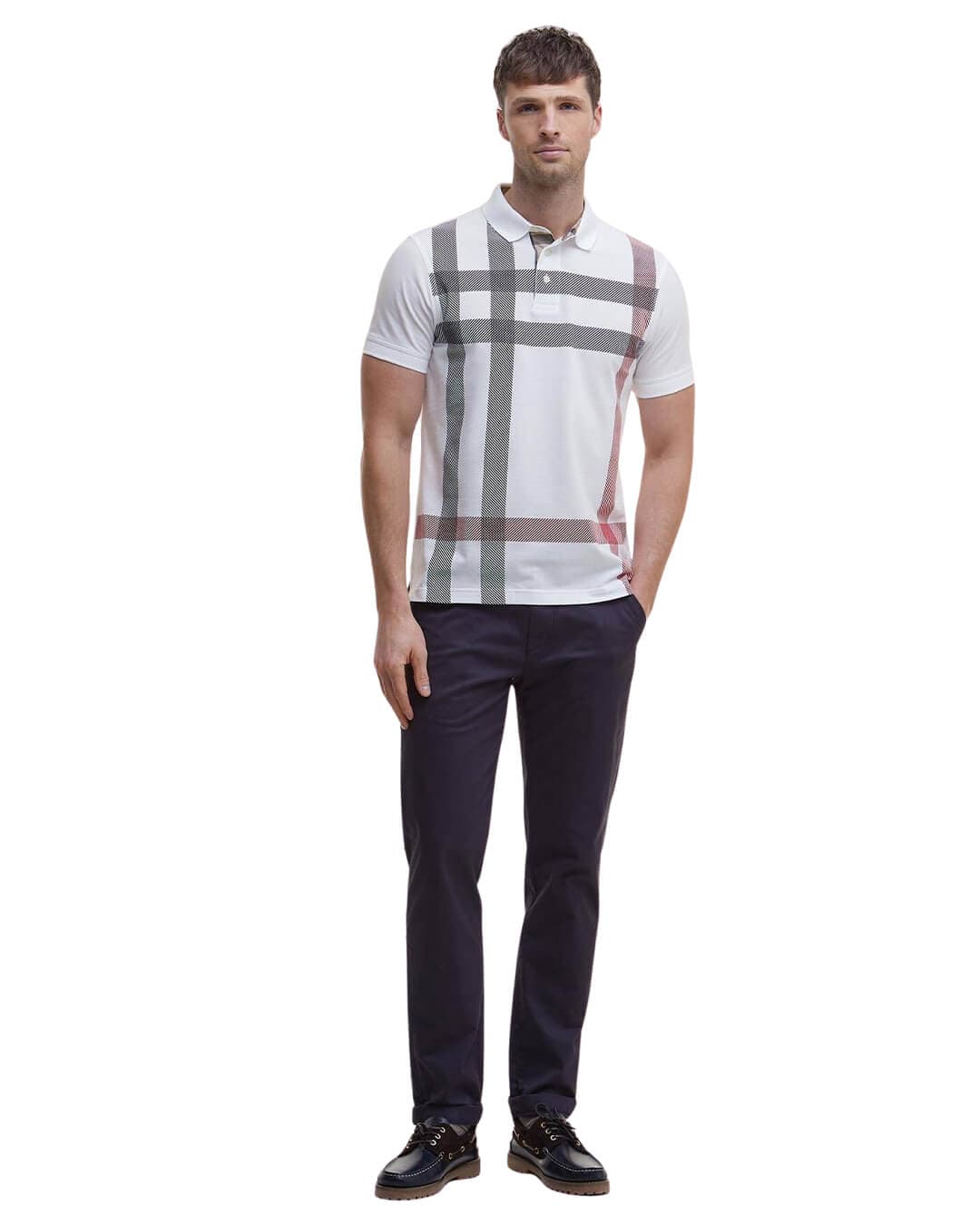 Barbour Polo Shirts Barbour White Blaine Polo