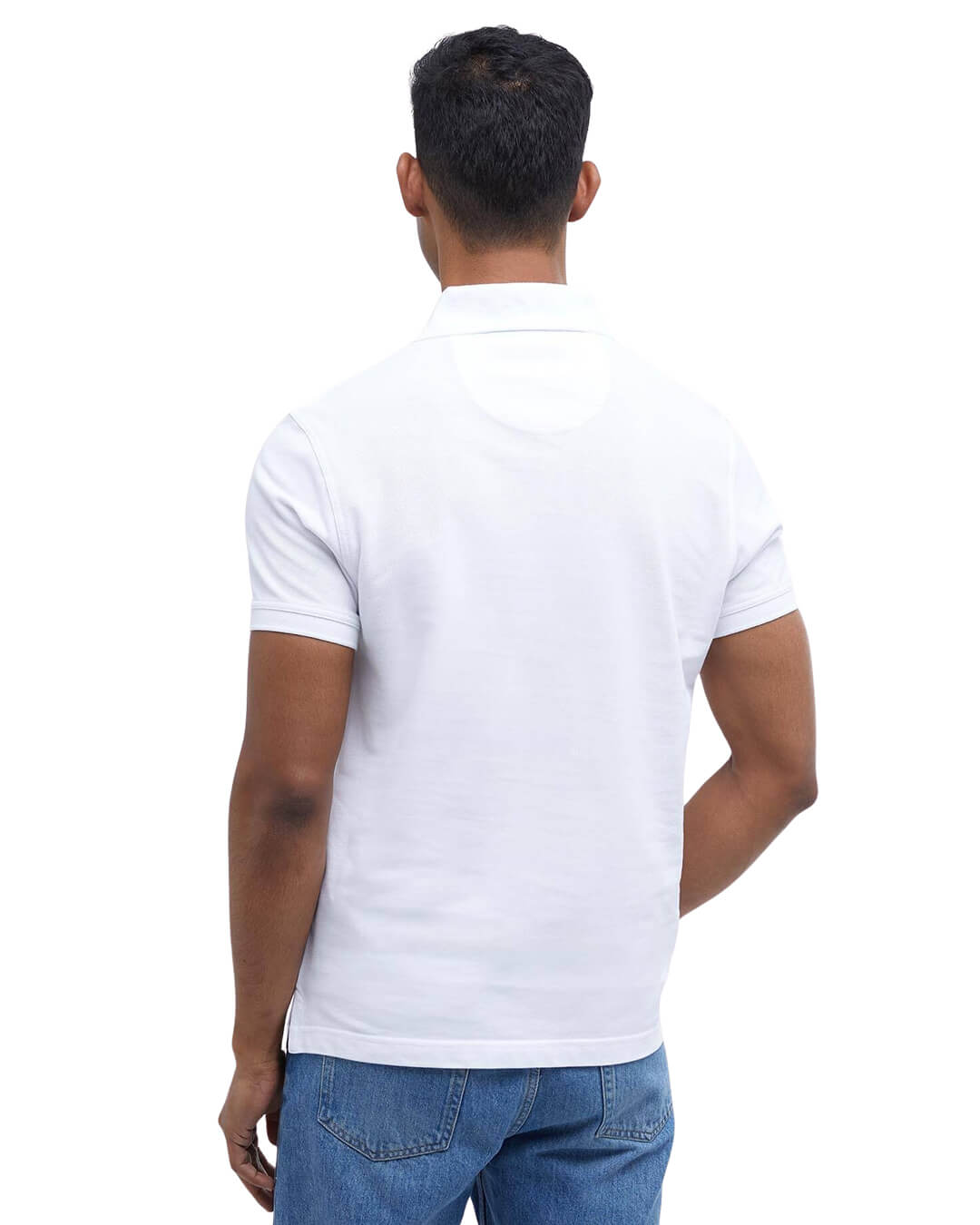 Barbour Polo Shirts Barbour White Tartan Pique Polo