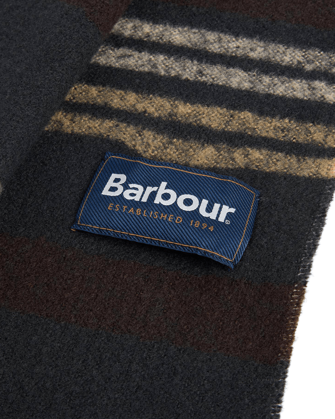 Barbour Scarves ONE Barbour Brown Alston Stripe Scarf