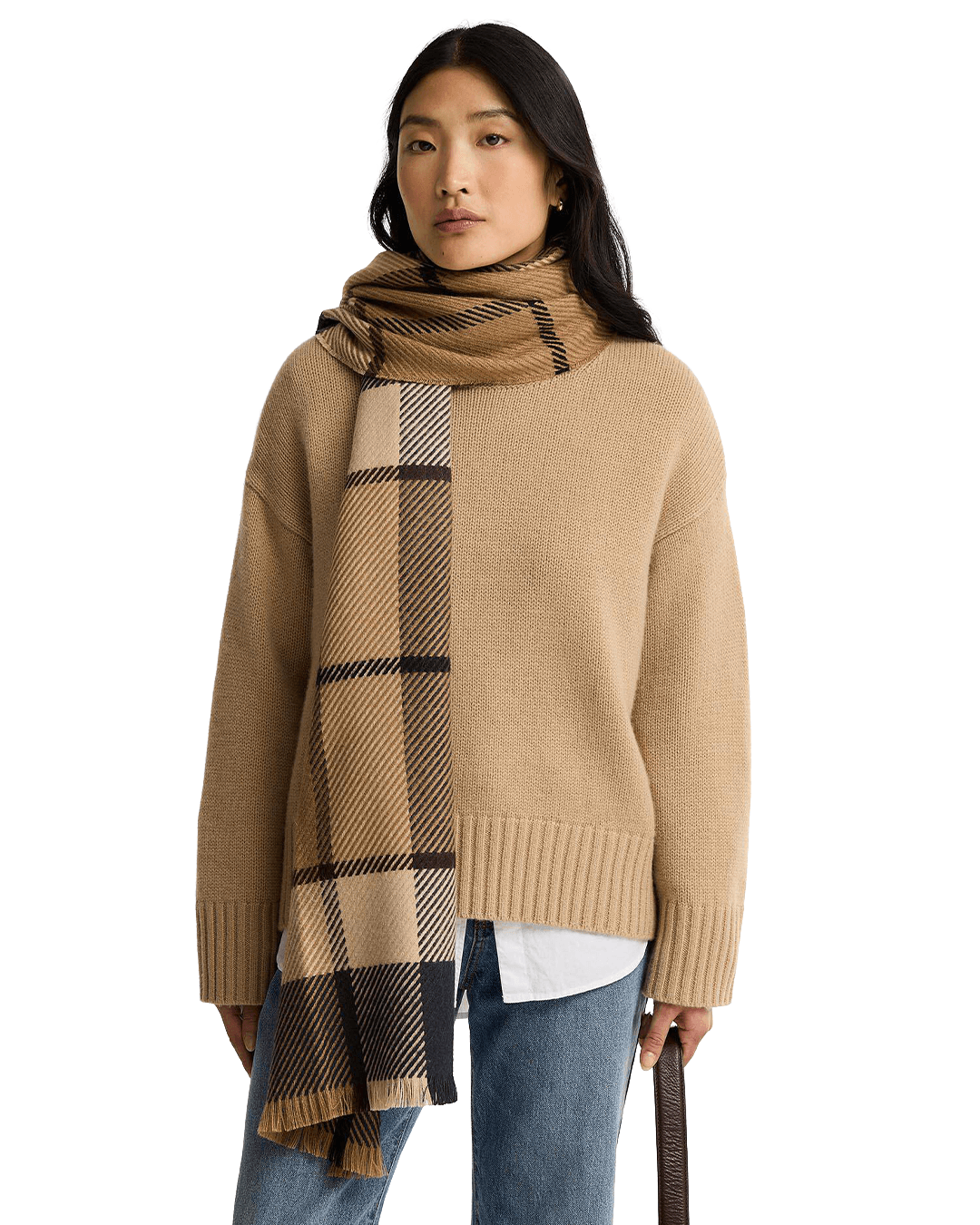 Barbour Scarves ONE Barbour Brown Blair Tartan Scarf