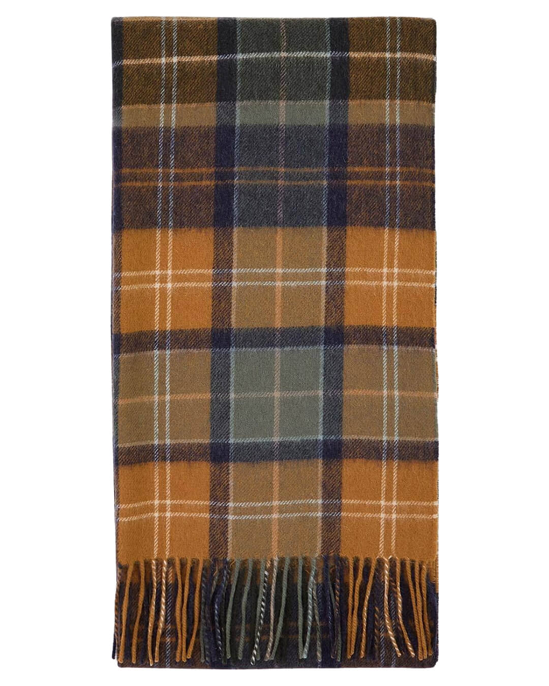 Barbour Scarves ONE Barbour Brown Brack Tartan Scarf Gn92 Forest Bronze