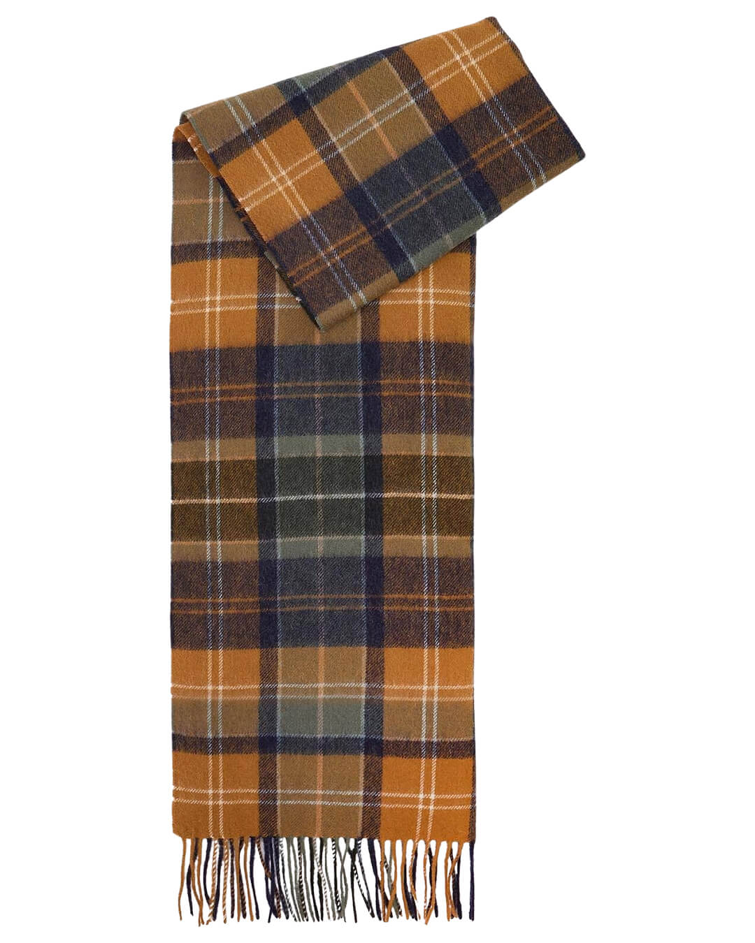 Barbour Scarves ONE Barbour Brown Brack Tartan Scarf Gn92 Forest Bronze
