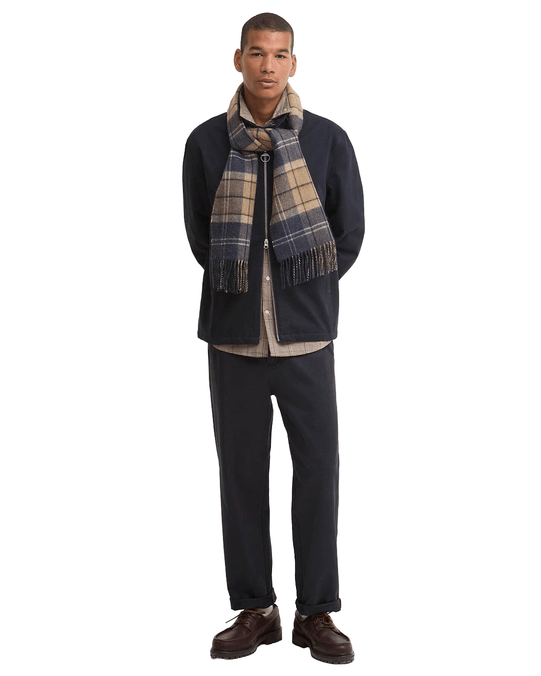 Barbour Scarves ONE Barbour Brown Dramside Reversible Tartan Scarf