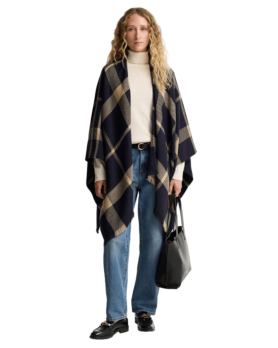 Barbour Scarves ONE Barbour Brown Isabelle Tartan Serape Scarf