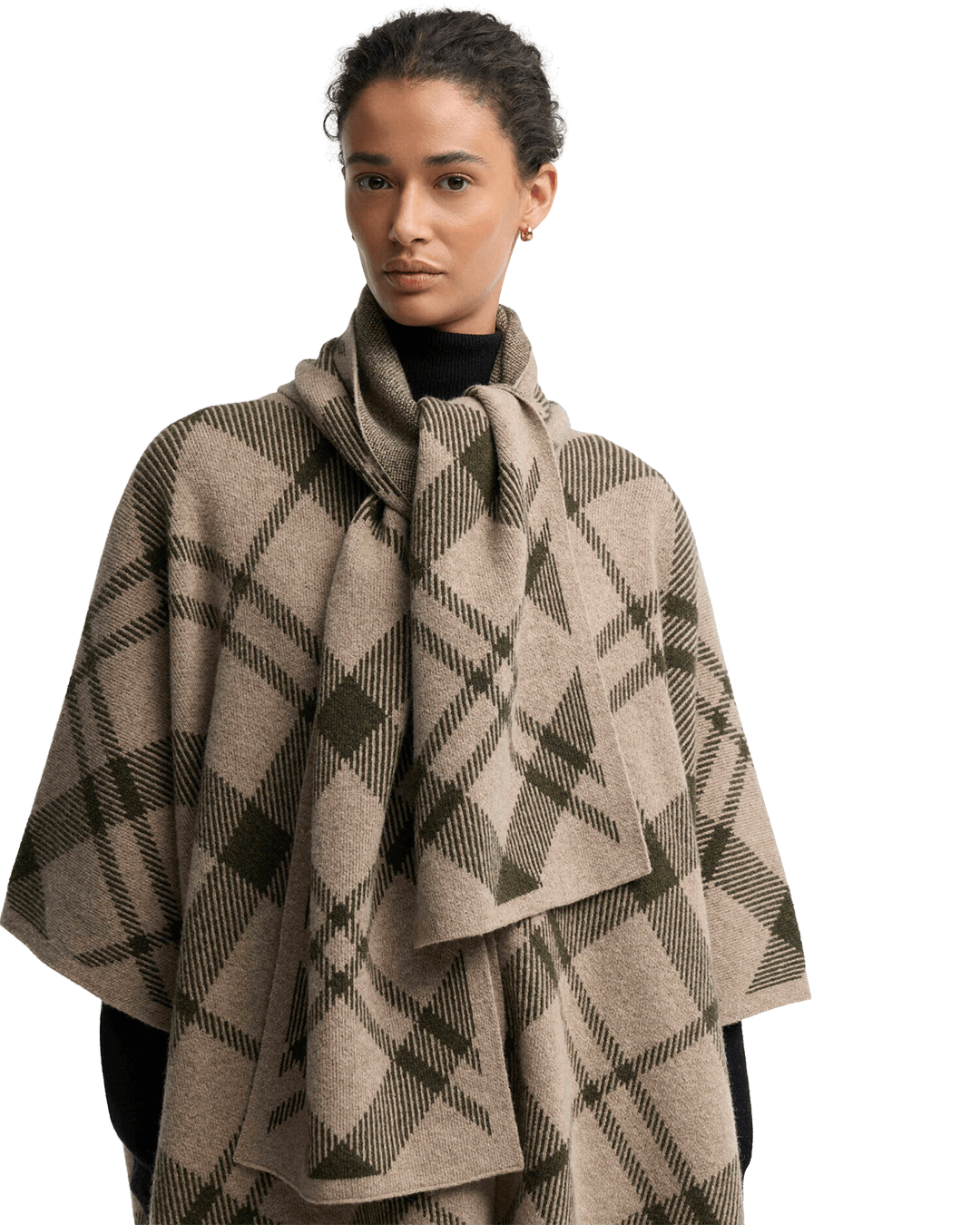 Barbour Scarves ONE Barbour Brown Vienna Knitted Cape