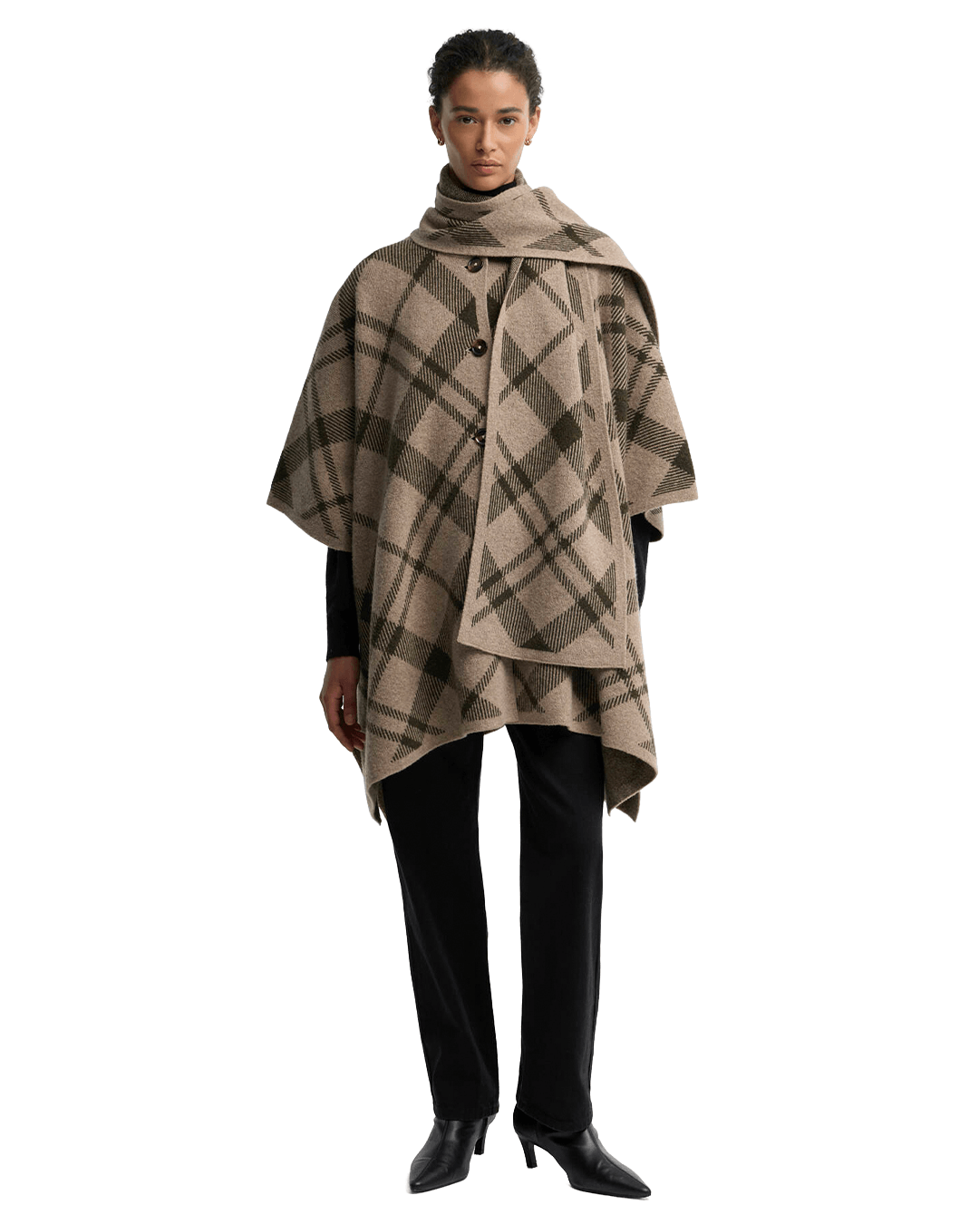 Barbour Scarves ONE Barbour Brown Vienna Knitted Cape