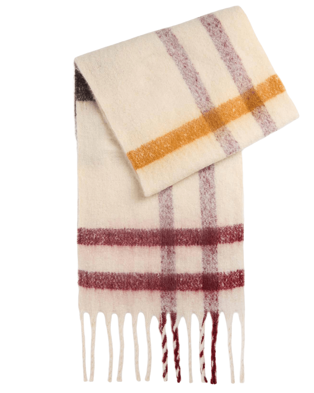 Barbour Scarves ONE Barbour Ecru Isla Tartan Boucle Scarf