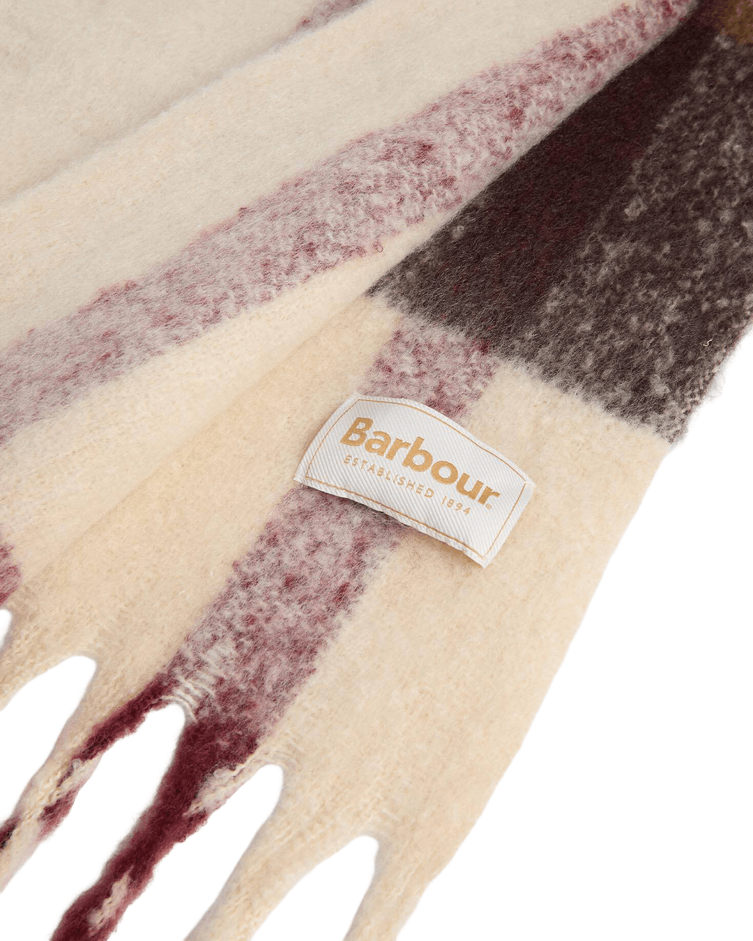 Barbour Scarves ONE Barbour Ecru Isla Tartan Boucle Scarf