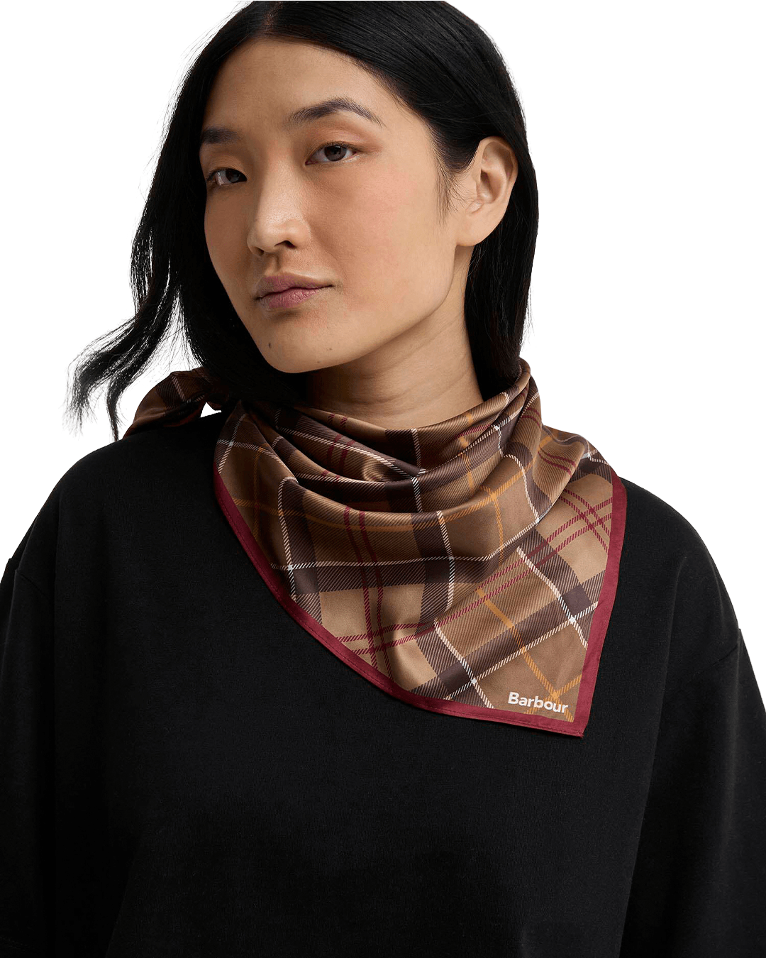 Barbour Scarves ONE Barbour Green Kinsale Muted Tartan Head & Neck Scarf