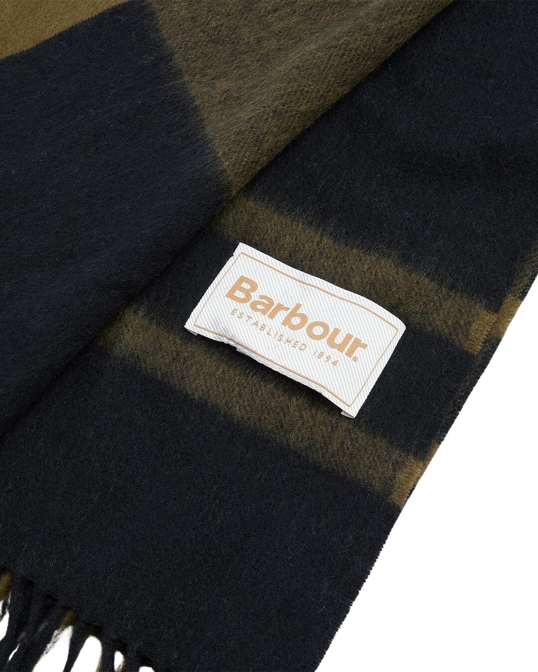 Barbour Scarves ONE Barbour MAXINE TARTAN SCARF BK11 BLACK OLIVE