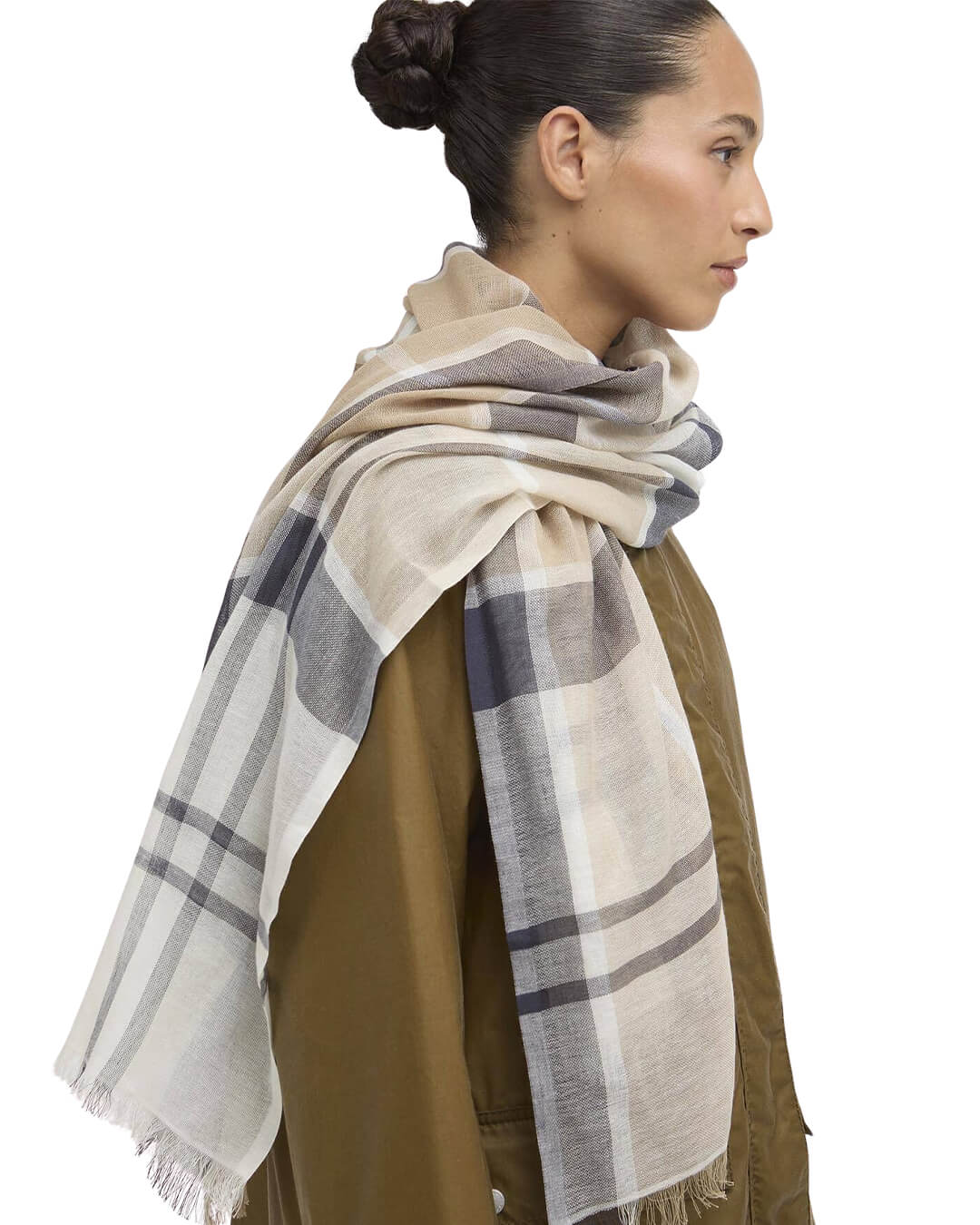 Barbour Scarves ONE Barbour Navy Abigail Tartan Scarf