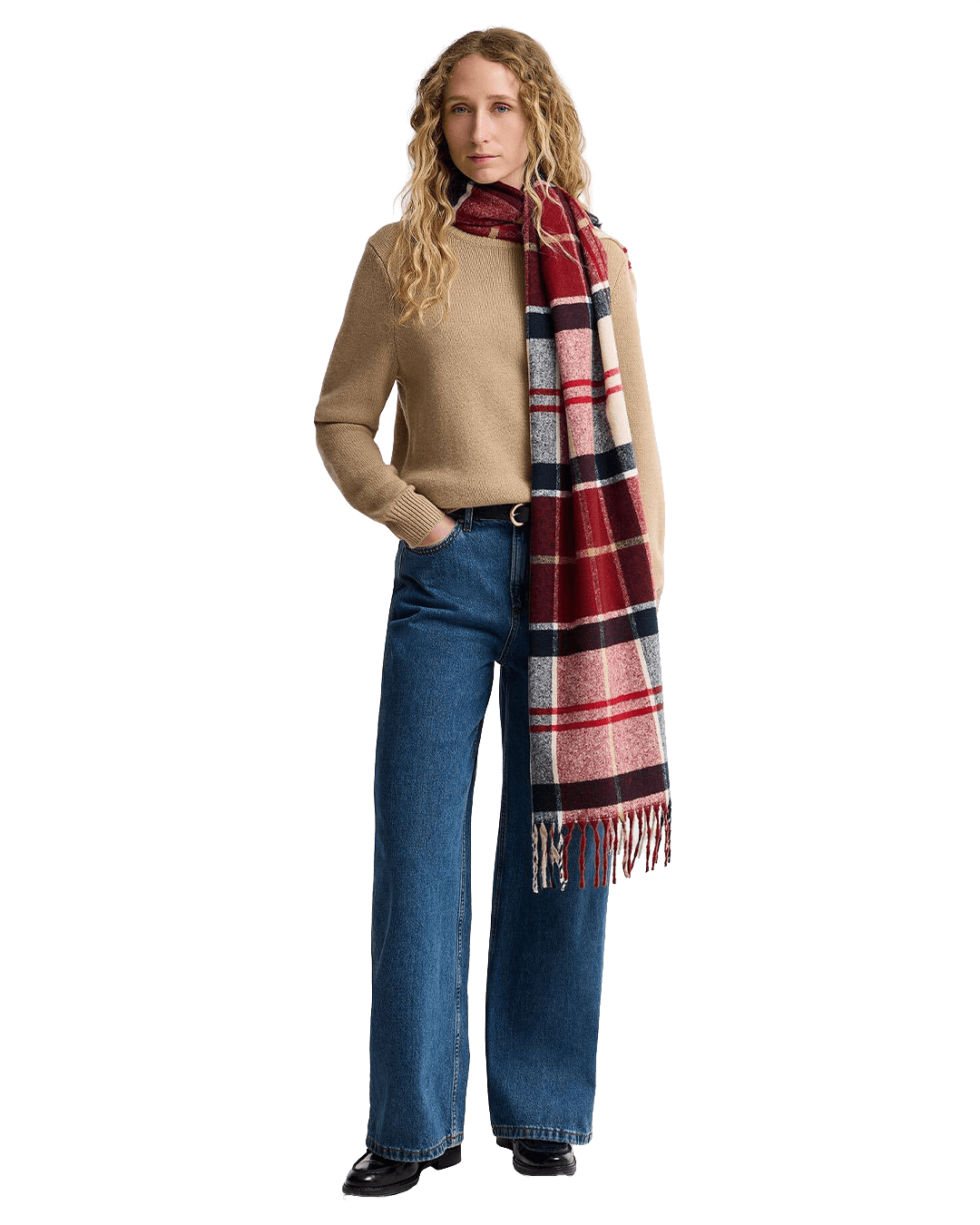 Barbour Scarves ONE Barbour Red Deanna Tartan Scarf