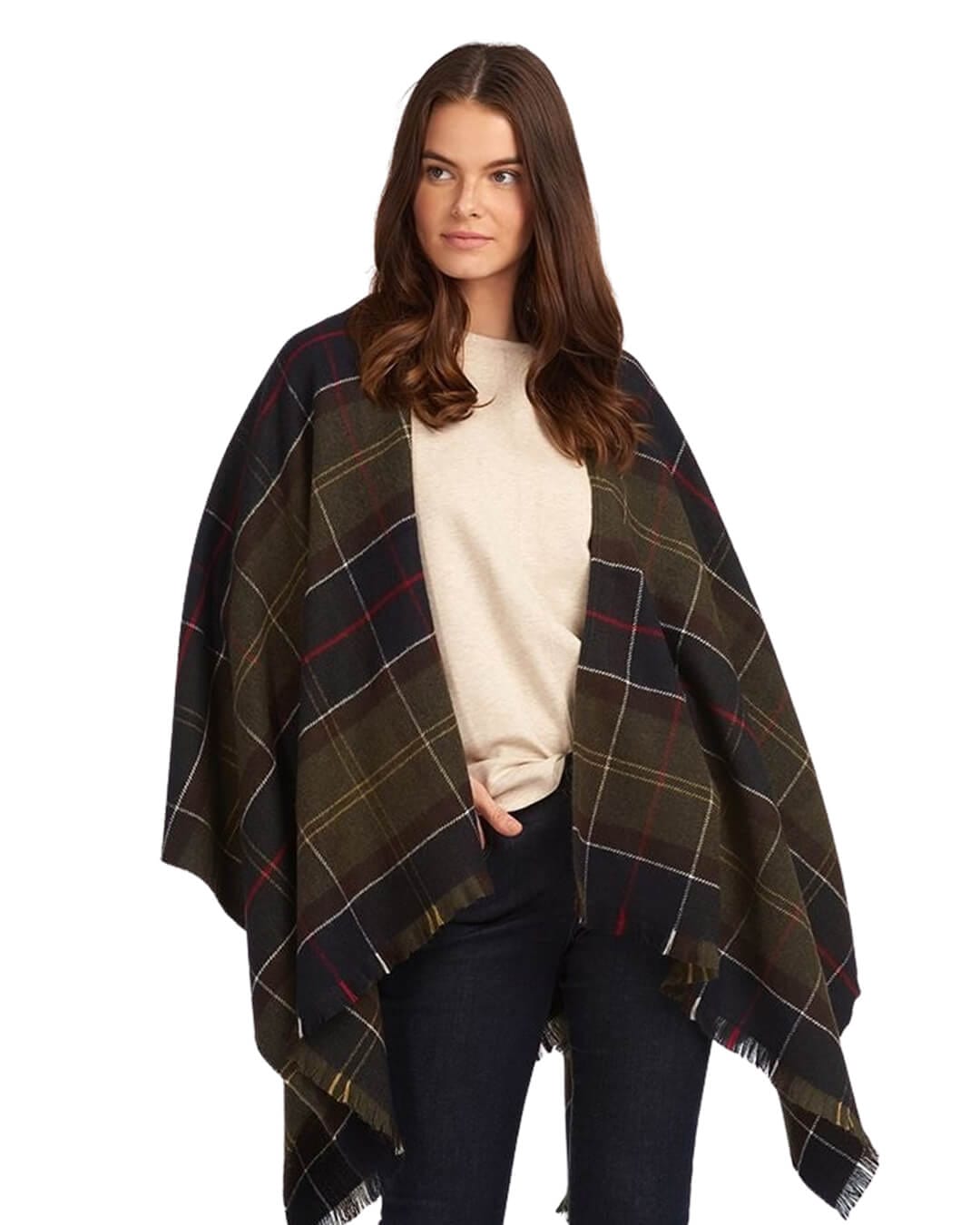 Barbour Scarves ONE Barbour Staffin Multicoloured Tartan Classic Poncho