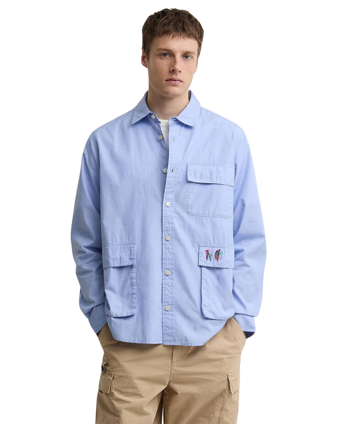 Barbour Shirts Barbour Blue Ba X Paul Smith Swale Shi Bl54 Mid Blue