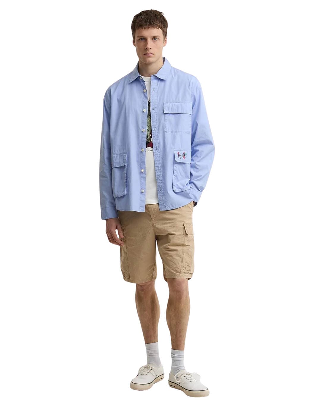 Barbour Shirts Barbour Blue Ba X Paul Smith Swale Shi Bl54 Mid Blue