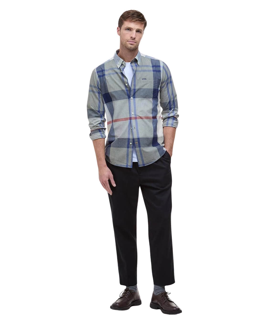Barbour Shirts Barbour Blue Harris Tailored Shirt Bleached P Tn40