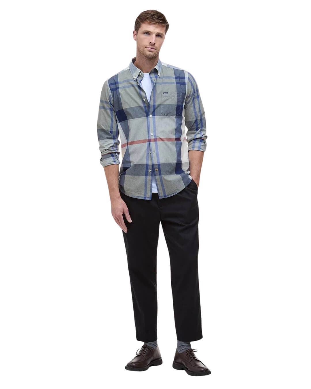 Barbour Shirts Barbour Blue Harris Tailored Shirt Bleached P Tn40