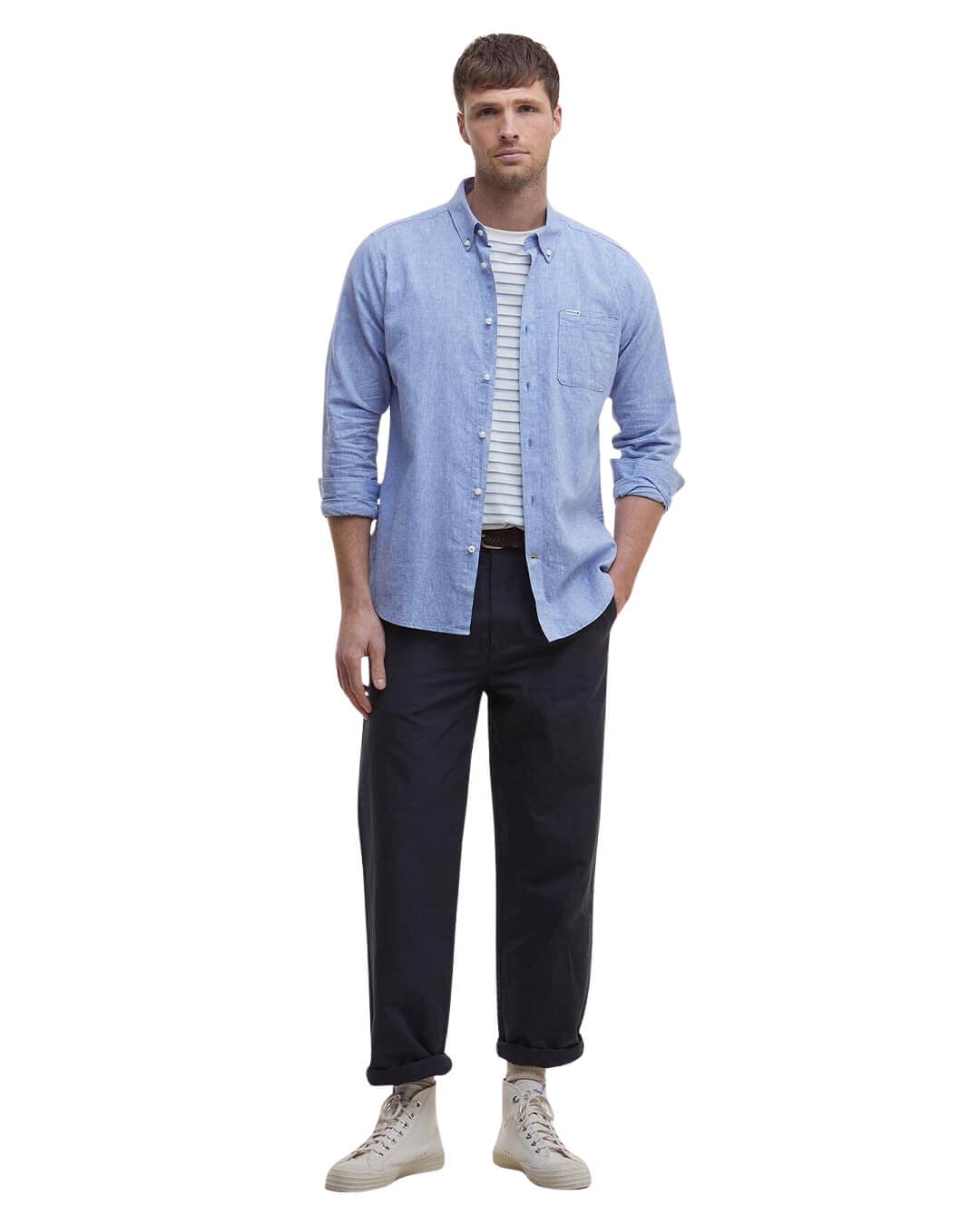 Barbour Shirts Barbour Blue Nelson Tailored Shirt