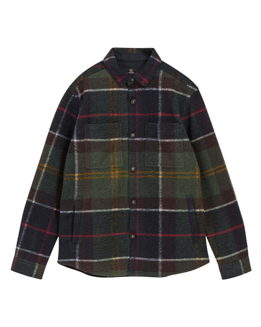 Barbour Shirts Barbour Green Woodlane Tailored Brushed Check Overshirt
