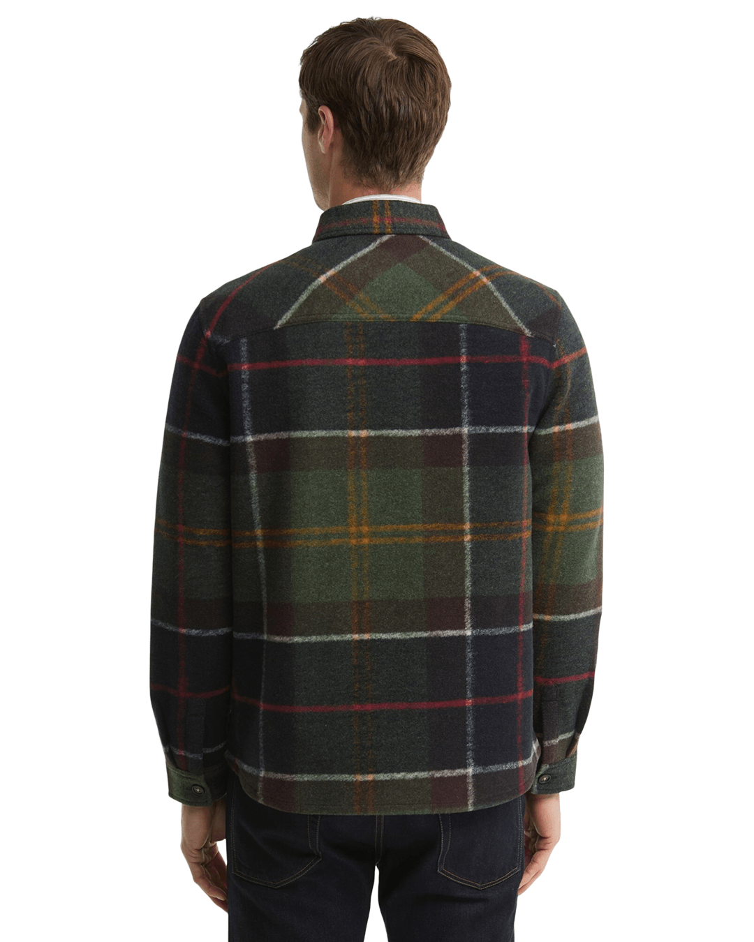 Barbour Shirts Barbour Green Woodlane Tailored Brushed Check Overshirt