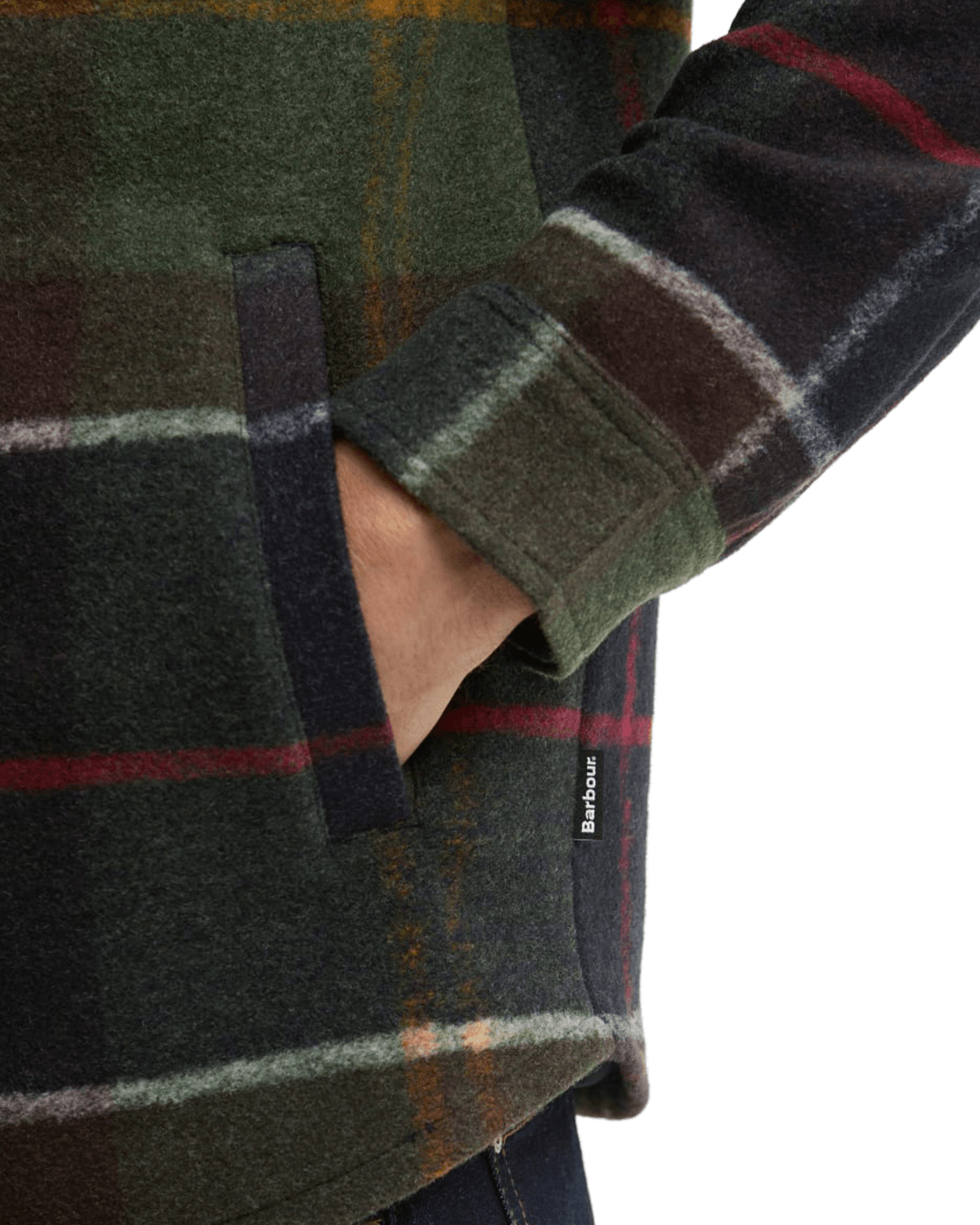 Barbour Shirts Barbour Green Woodlane Tailored Brushed Check Overshirt