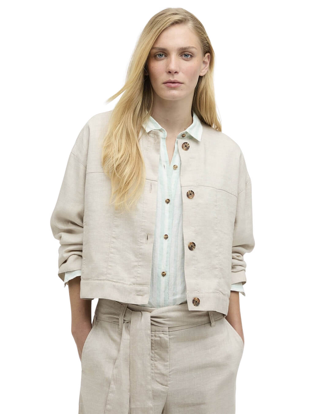 Barbour Shirts Barbour Grey Gabby Overshirt Be72 Mist