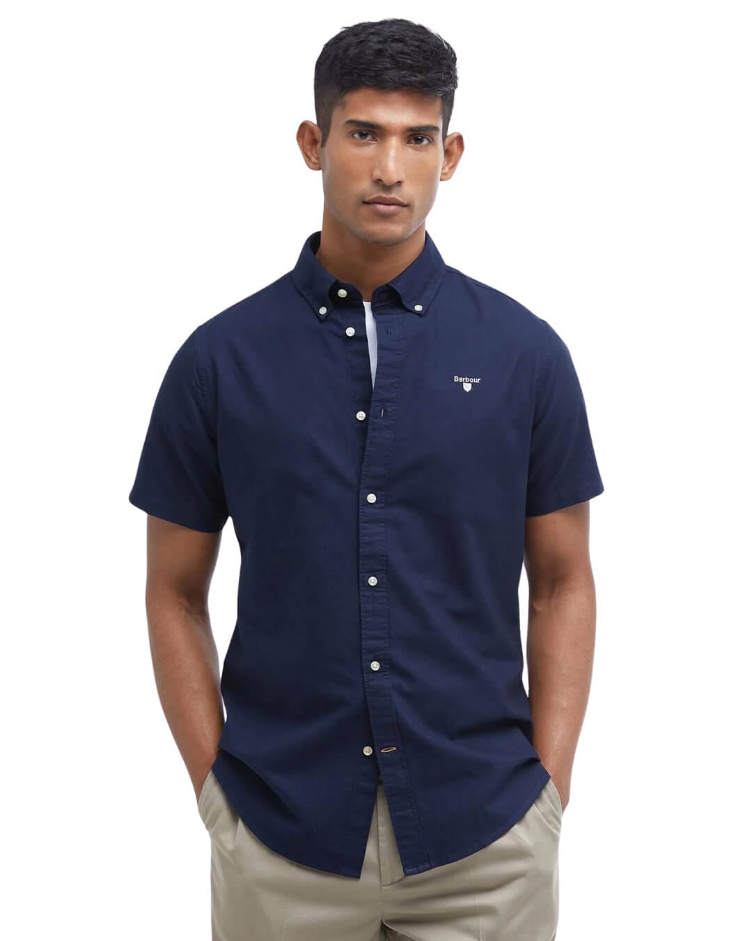 Barbour Shirts Barbour Navy Oxtown S/S Tailored Shirt