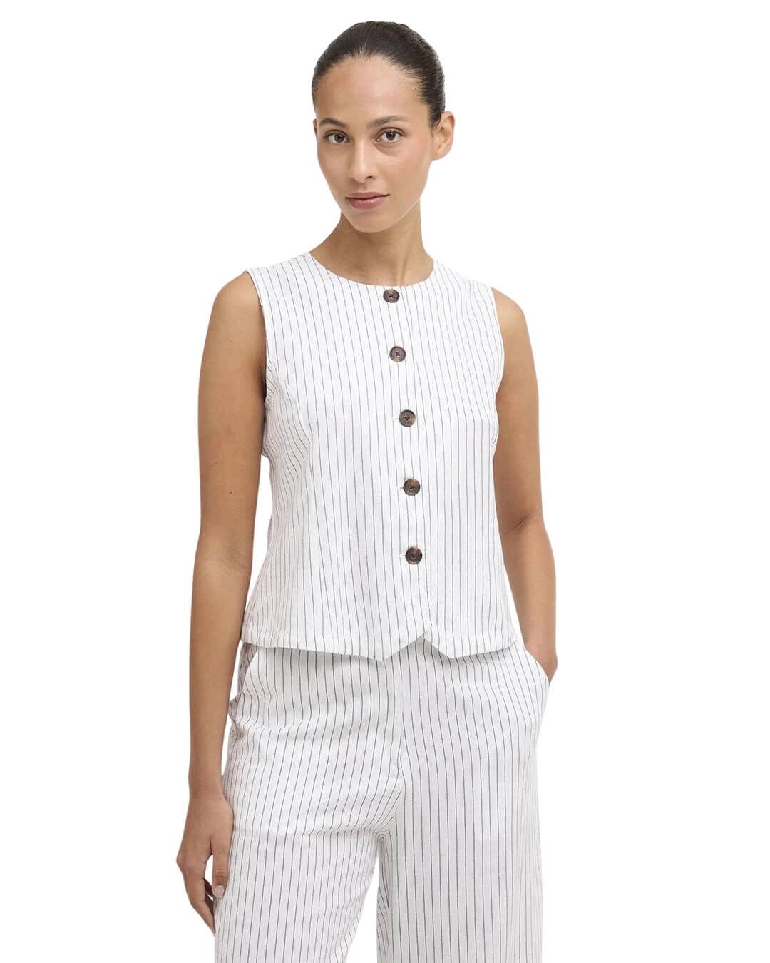 Barbour Shirts Barbour Navy Sloane Top Wh12 White/Dark Navy Stripe