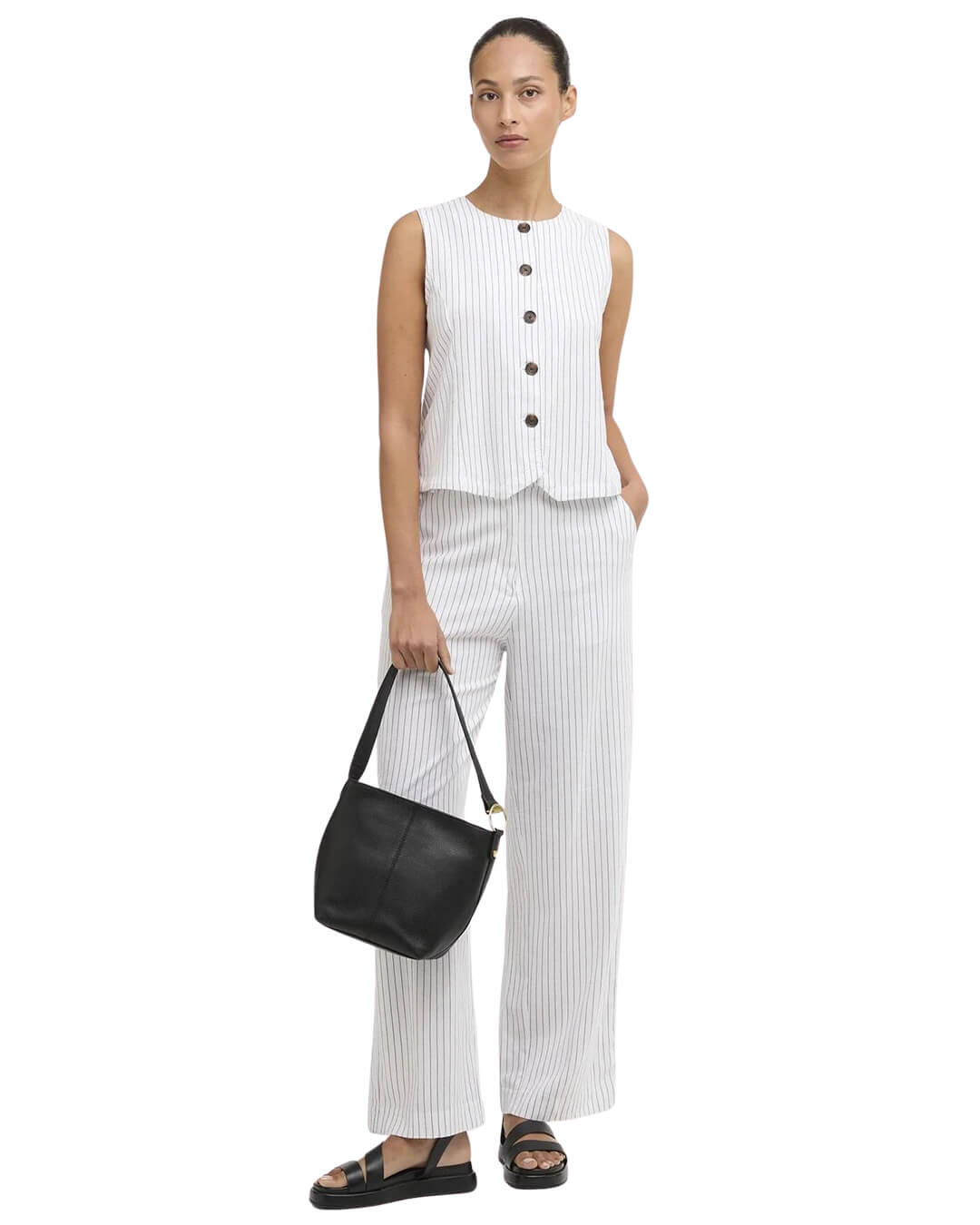 Barbour Shirts Barbour Navy Sloane Top Wh12 White/Dark Navy Stripe