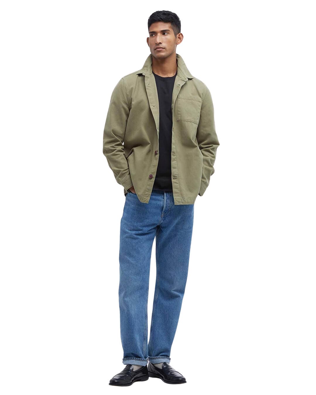 Barbour Shirts Barbour Olive Washed Overshirt