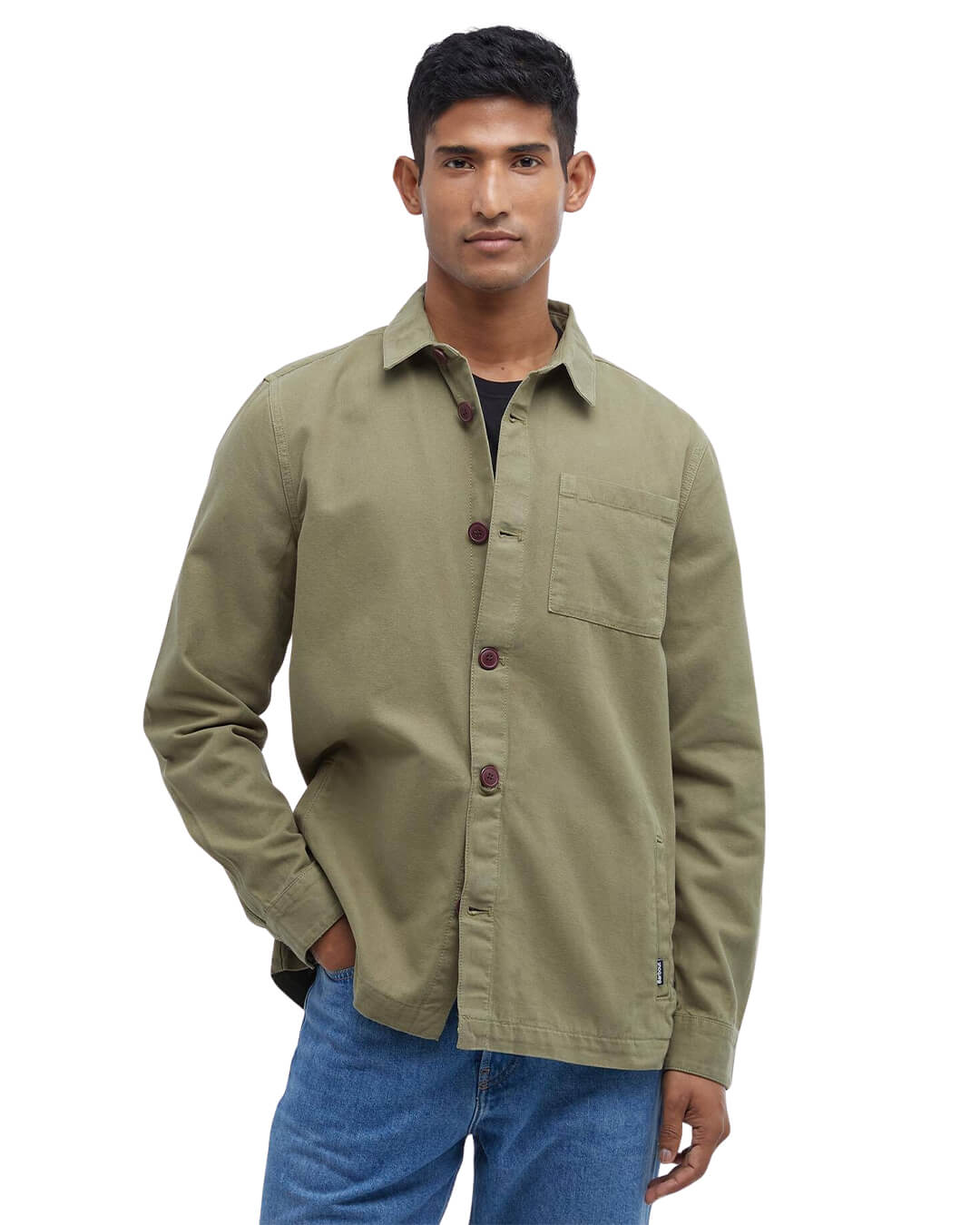 Barbour Shirts Barbour Olive Washed Overshirt