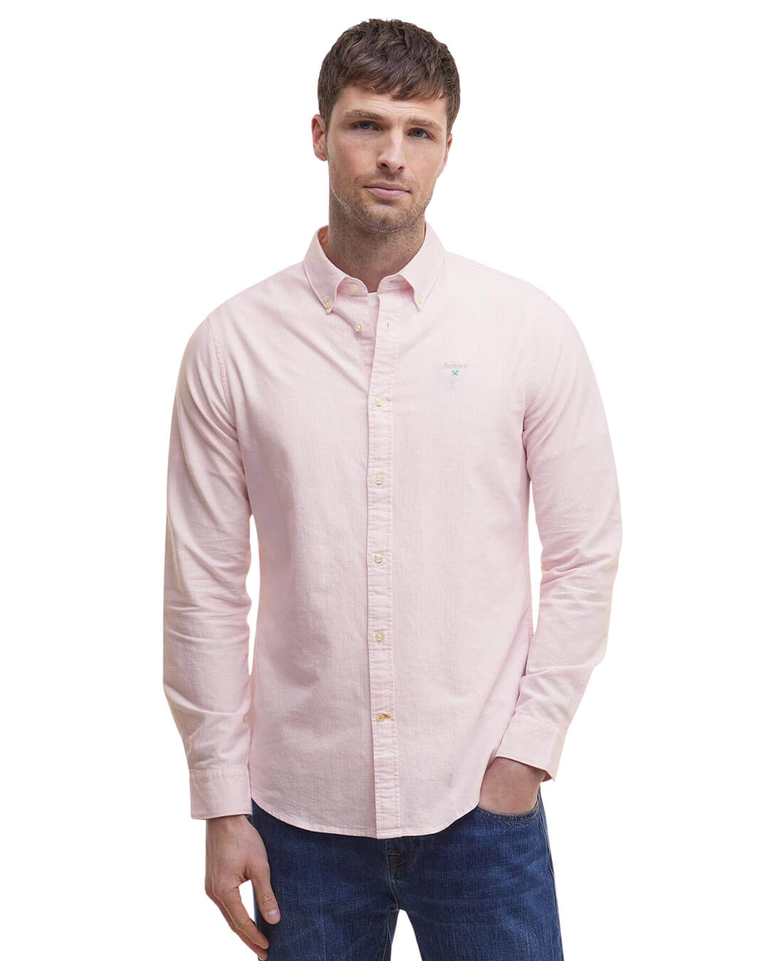 Barbour Shirts Barbour Pink Striped Oxtown Tailored Shirt