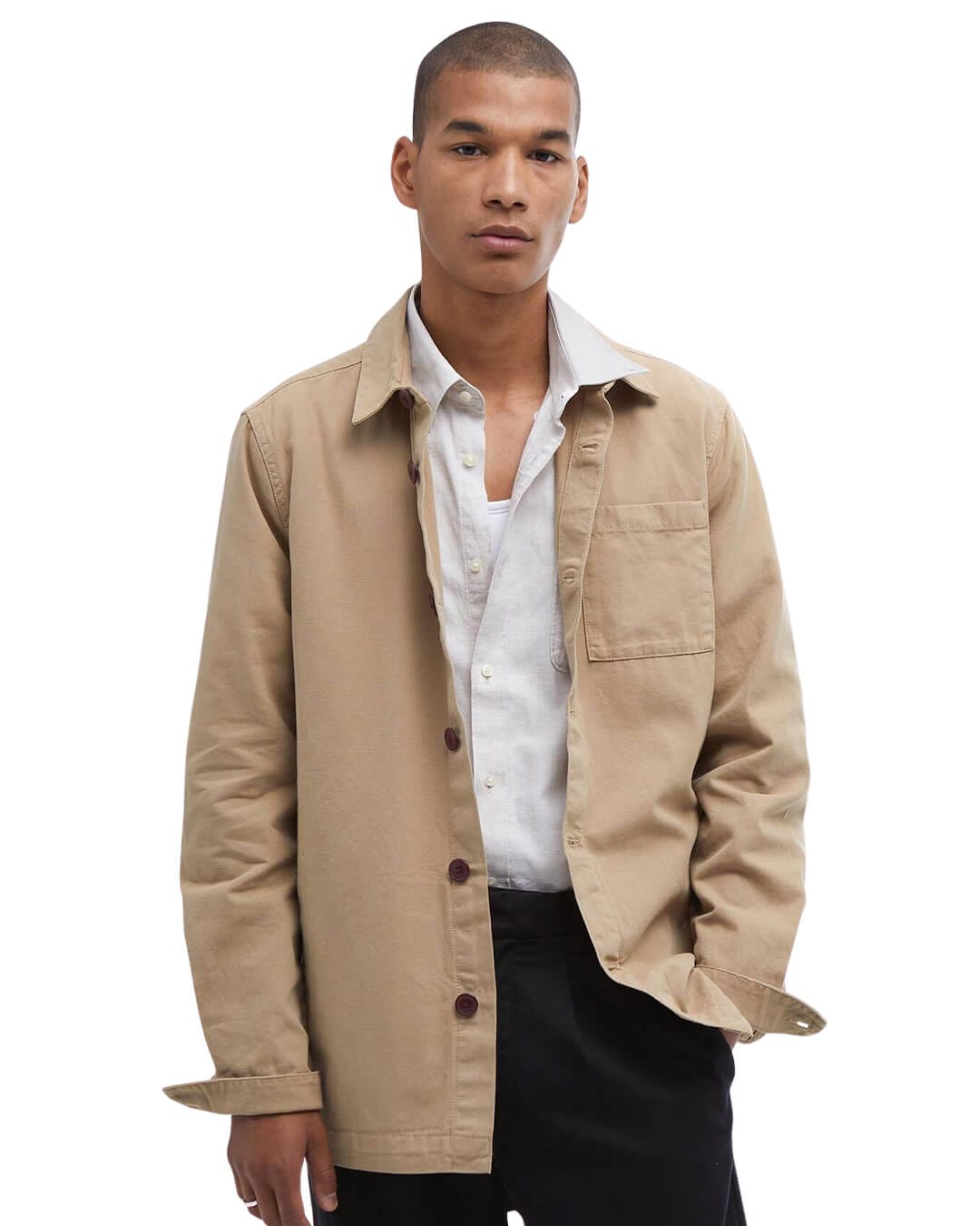 Barbour Shirts Barbour Stone Washed Overshirt St17 Washed Stone