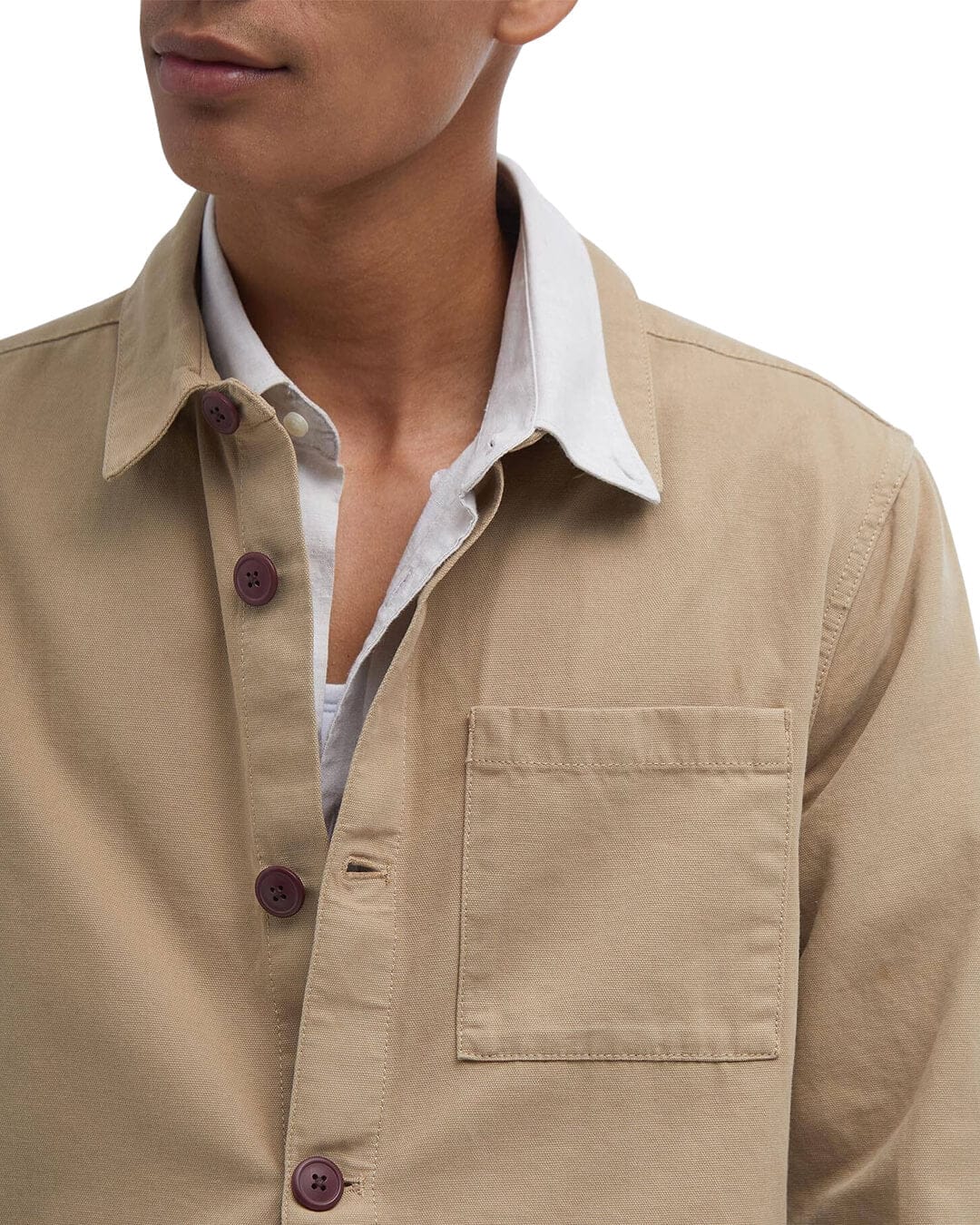 Barbour Shirts Barbour Stone Washed Overshirt St17 Washed Stone