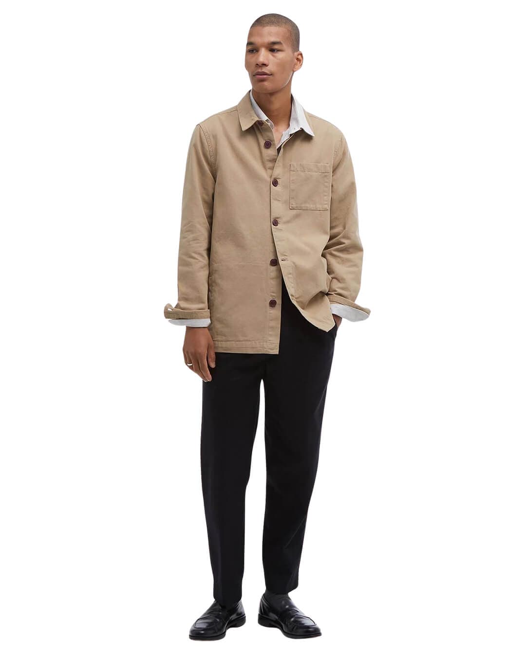 Barbour Shirts Barbour Stone Washed Overshirt St17 Washed Stone