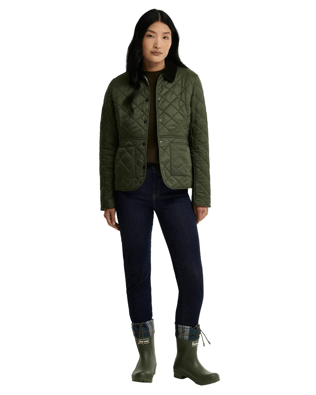 Barbour Shoes Barbour Olive Tartan Mowbray Mid Wellies