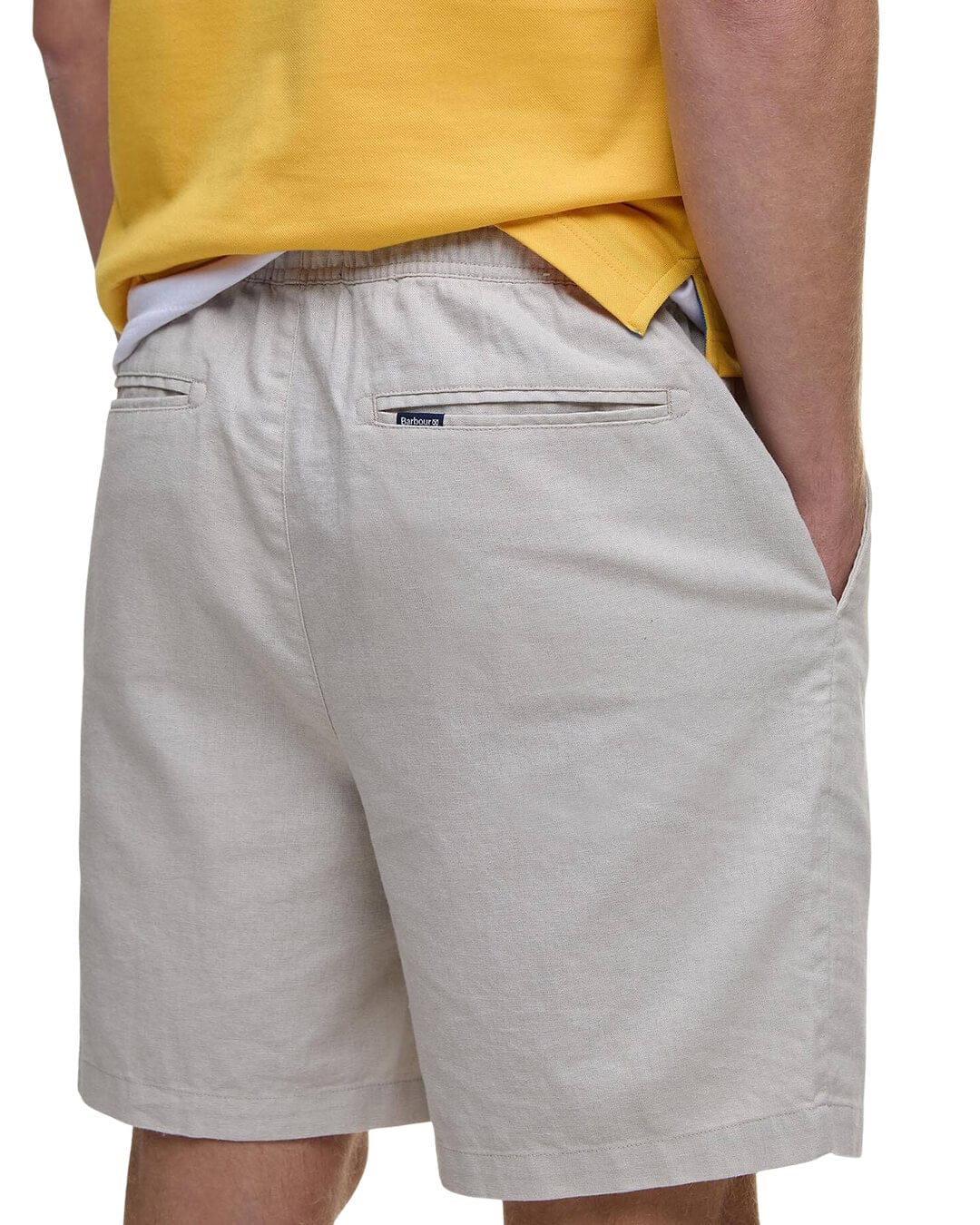 Barbour Shorts Barbour Grey Cotton Linen Relaxed Shorts