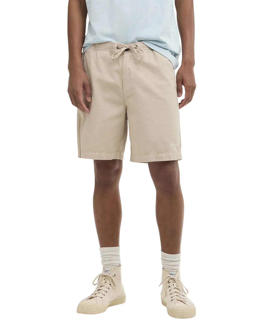Barbour Shorts Barbour Grey Washed Oxford Relaxed Short Gy18 Mist