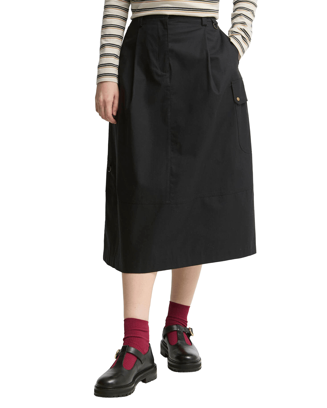 Barbour Skirts Barbour Black Carly Midi Skirt