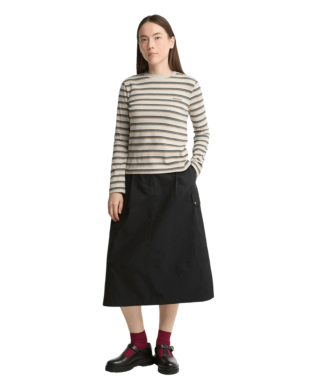 Barbour Skirts Barbour Black Carly Midi Skirt