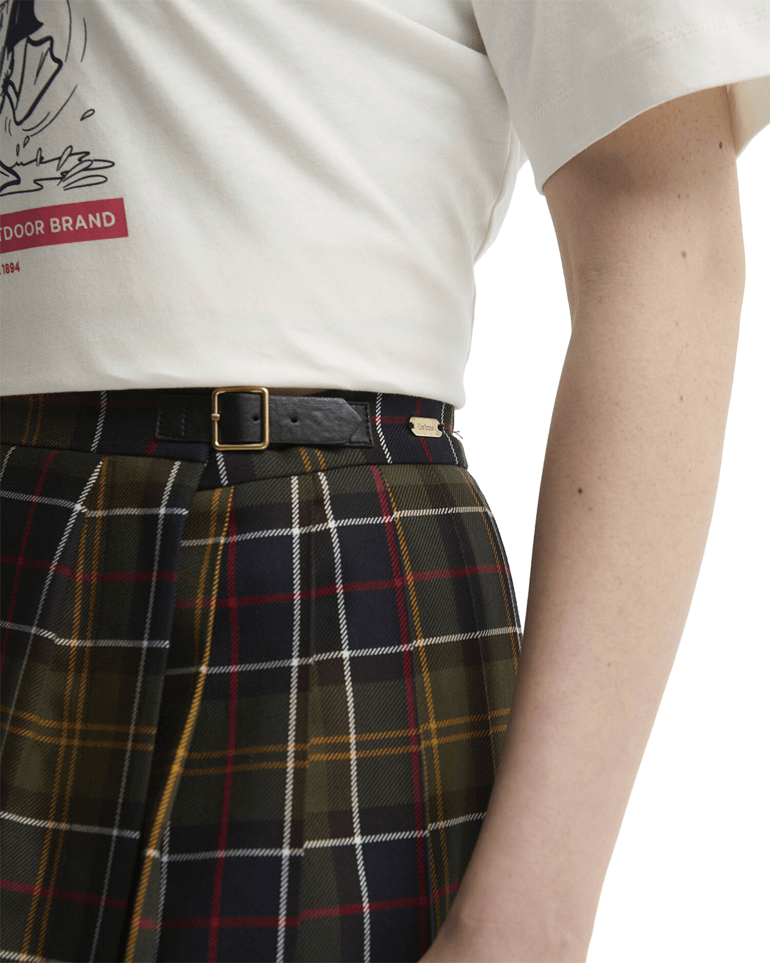 Barbour Skirts Barbour Green Tartan Irene Midi Skirt