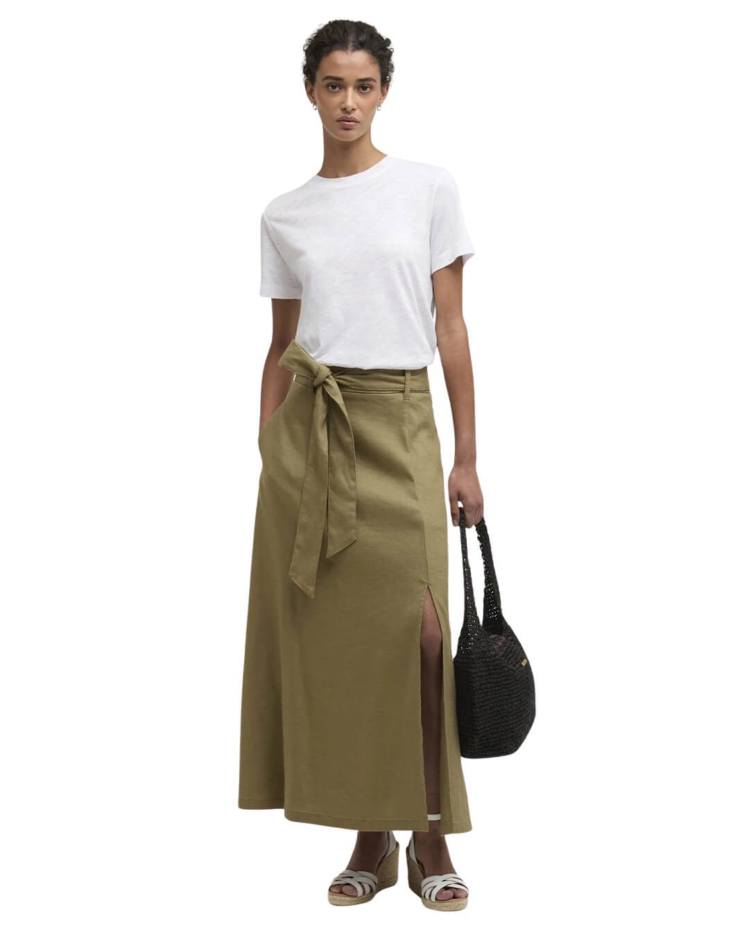 Barbour Skirts Barbour Olive Gabby Maxi Skirt Gn26 Bleached Olive