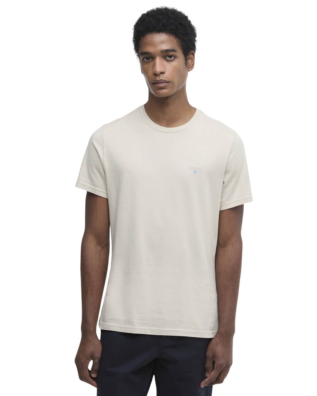 Barbour T-Shirts Barbour Grey Tartan Sports T-Shirt Be12 Mist