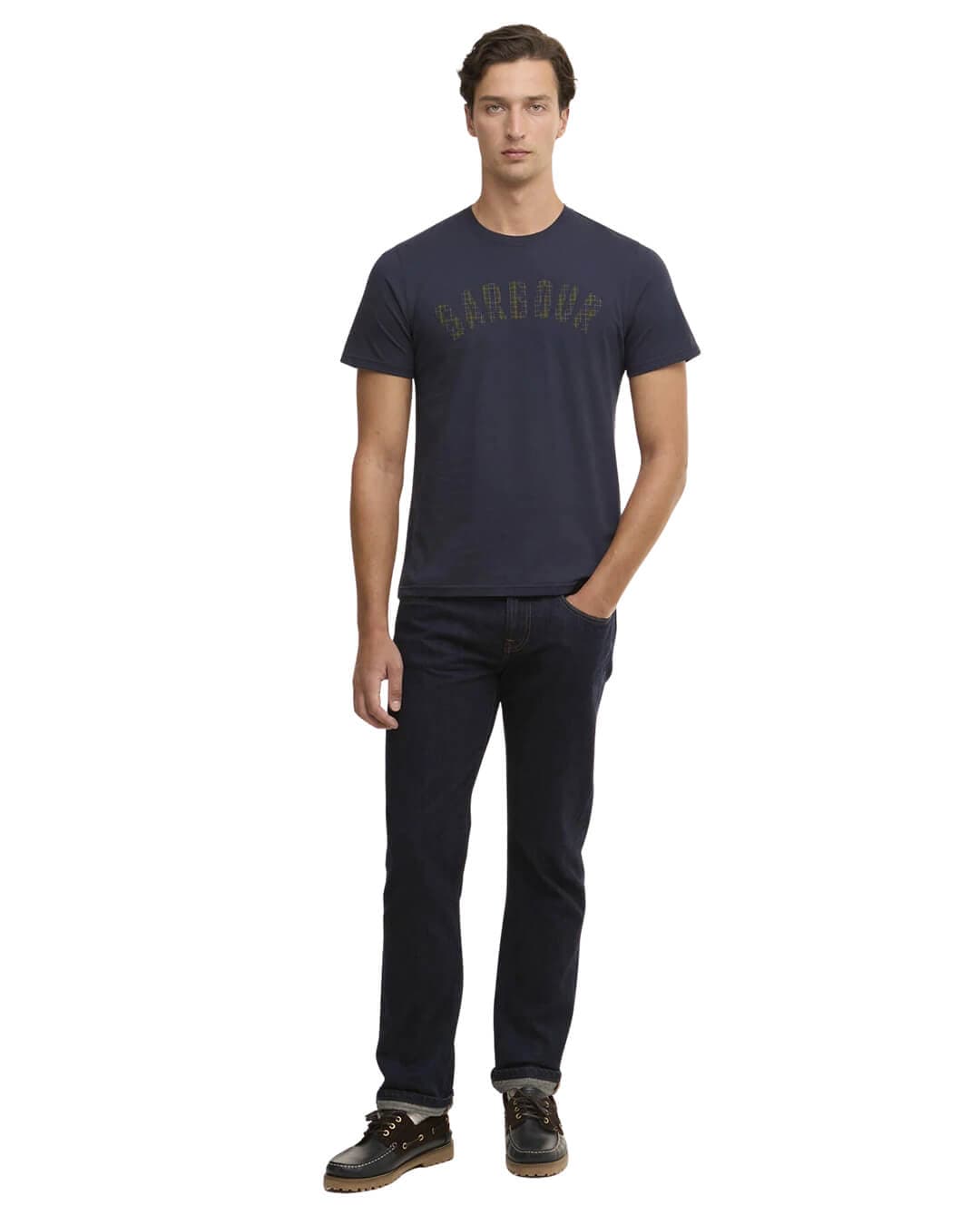 Barbour T-Shirts Barbour Navy Berwick Tartan T-Shirt Ny91 Navy