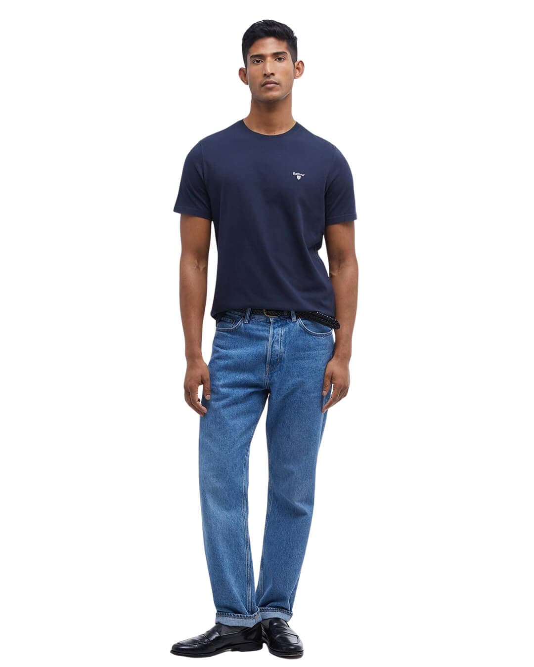 Barbour T-Shirts Barbour Navy Tartan Sports T-Shirt