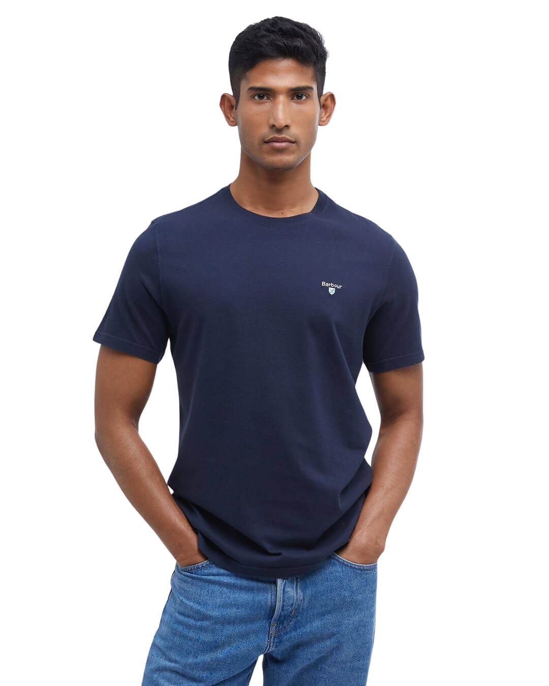 Barbour T-Shirts Barbour Navy Tartan Sports T-Shirt