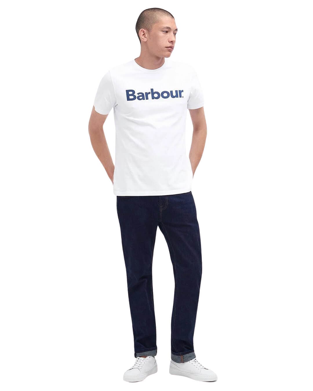 Barbour T-Shirts Barbour White Logo Tee Shirt